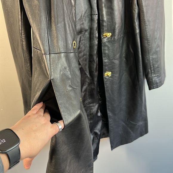 J. Percy Buttery Soft Black Leather Long Coat Size S - Picture 11 of 15